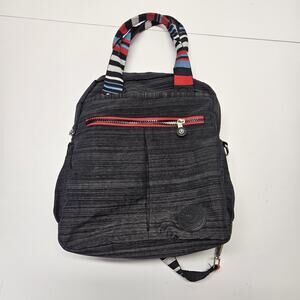 Hollyland Mini Backpack Tote W Crossbody Strap Striped Colorful Utility Travel